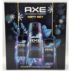 New AXE Blue Lavender 3 piece Gift Set Men Body Wash, Body Spray, Deodorant